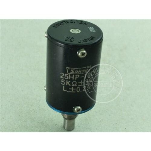 Used Sakae 25HP-10D 25HP 5K 1K 0.2% multi-turn wirewound potentiometer handle length 19MM switch