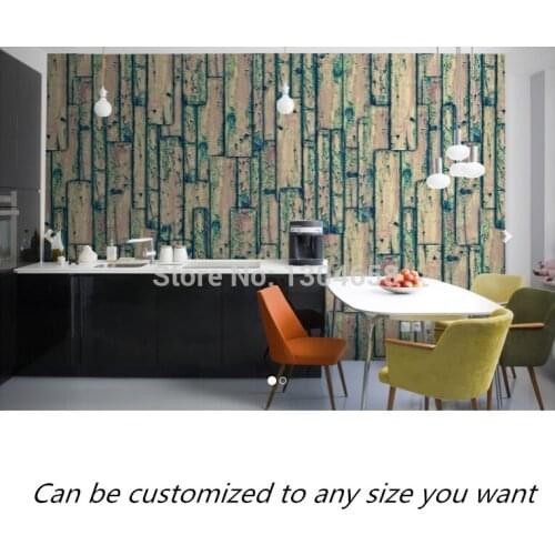 Free shipping custom- modern 3D mural Rustic Green Wood Mural sofa bedroom TV backdrop wallpaper