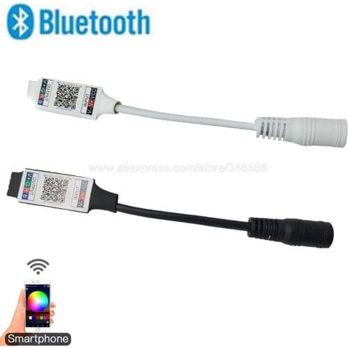 Mini Bluetooth RGB Controller DC 5V 12V 24V Music Controller DC Connector iOs Android APP Remote Control for RGB LED Strip