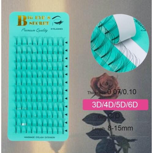 Big eyes secret 3D 4D 5D 6D Lashes Russian Volume Eyelash 60 Bunches Premade Volume Fans Natural Short Stem Cluster Lashes