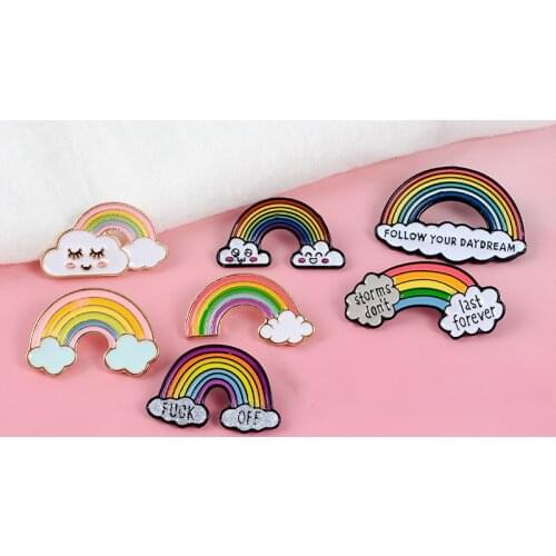 Creative Rainbow Bridge Brooch Bag Hat Shirt Collar Alloy Badges Broches for Men Women Badge Pins Brooches Jewelry Accessories