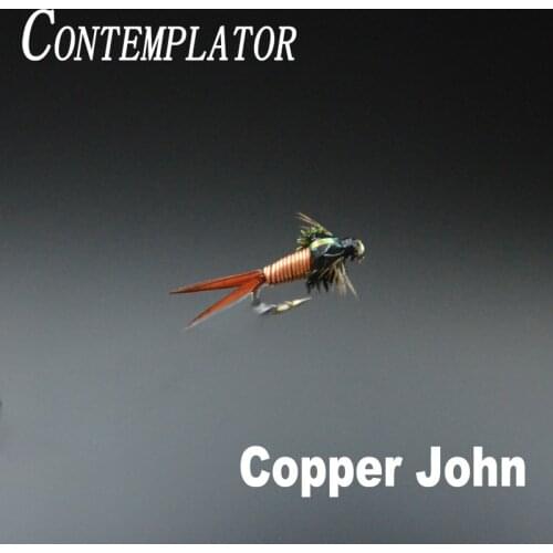 CONTEMPLATOR 5pcs #12 Copper John sinking classic wet fly mouche pattern simulating stonefly or mayfly nymphs Fly fishing lures