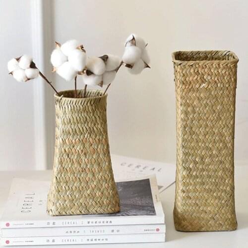 Flower Pot Props Rattan Basket Mini Handbag Vase Vases Suitable For Daily Use Decorative Hand-Woven Portable Bamboo Baskets