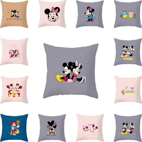 Disney Cartoons Mickey Minnie Pillow pillowcase sofa boy girl bedroom Home decoration hug pillow case Lovers pillowcase gift