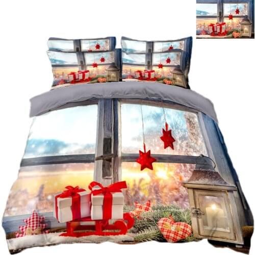 3D Bedding Sets Childrens Adult Bedsheet Pillowcase Twin King Size Queen Bed Cover Balcony Christmas Gift California King