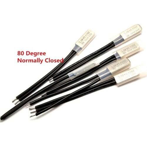 KSD9700 5A250V 80 degree C N.C. normally closed temperature switch thermostat Thermal Protector