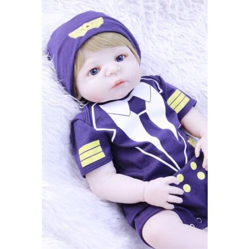 Reborn baby boy dolls 23"57cm full silicone reborn baby dolls toys gift Bebes reborn menino realista bonecas can bathe