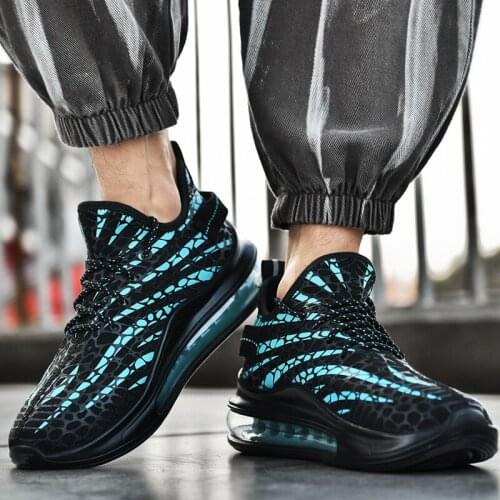 Men Shoes 2021 Summer New Fashion Gym Shoes Breathable Elastic Force Wear Resitant Shockproof Luxury Soft Sole Running Shoes