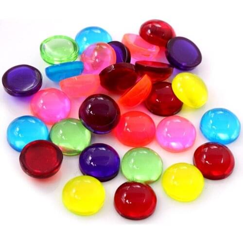 New Fashion 40pcs 12mm Mix Colors Flat back Resin Cabochons Cameo G6-13