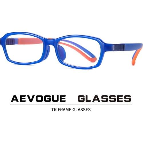 New childrens anti-blue glasses for boys and girls flat glasses super elastic silicone myopia frames AE0956