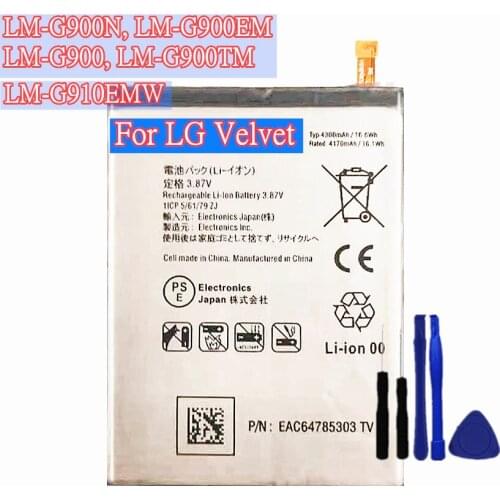 New Original High Quality 4300mAh Battery For LG Velvet 4G 5G LM-G900 G900 G910 G900N G900EM Battery + Tools