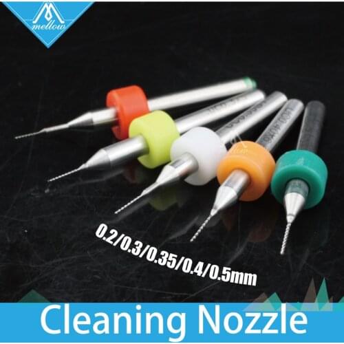 Free shipping 10pcs Nozzle Cleaning 0.5/0.4/0.3/0.35/0.2mm Drill Fits for MK7 or MK8 3D Printer Makerbot ender 3 Reprap