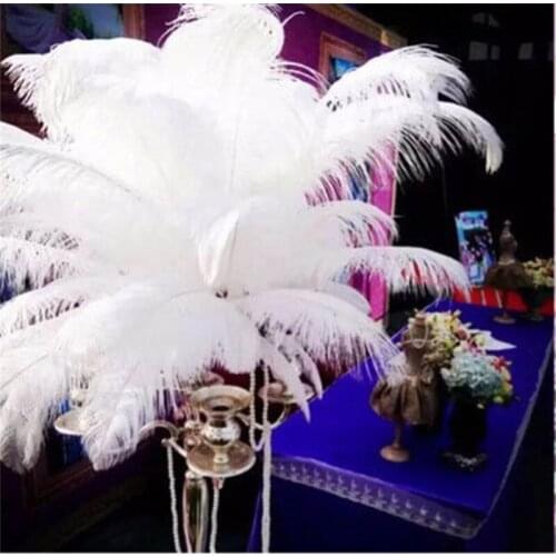 Wholesale! 100pcs Natural Ostrich Feathers White 15-60cm Plumes For Wedding/Party Show supplies Carnival Dance Crafts Decoration