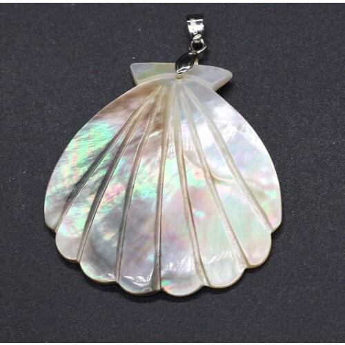 Natural Shell Pendant Charms Irregural Pearl Mother of Shell Pendant for Women DIY Jewelry Making Fashion Necklace 50x55mm