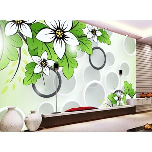 Custom 3D wallpaper, flowers and circles for the living room bedroom TV background wall vinyl papel de parede