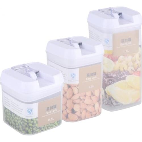 Transparent Sealed Jars With Buckle Household Food Storage Cans Kitchen Snack Sealed Jars