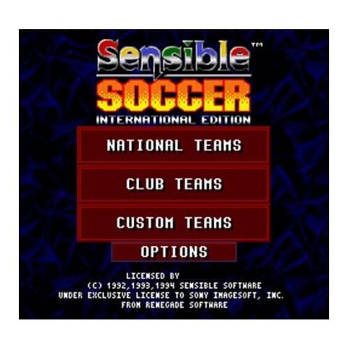 Sensible Soccer - International Edition NTSC Version 16 Bit 46 Pin Big Gray Game Card For USA Game Players