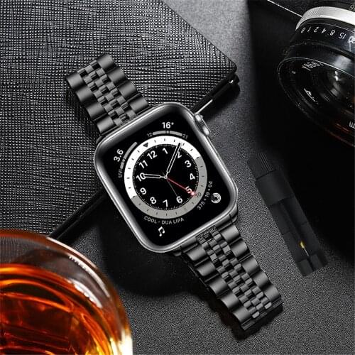 Bands for Apple watch se 44mm 40mm strap Stainless Steel Metal bracelet for iwatch 6 5 4 apple watch 3 42mm 38mm band correa