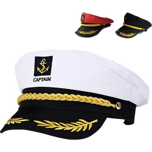 Adult Navy Hat Yacht Military Hats Boat Skipper Ship Sailor Captain Costume Hat adjustable Cap Navy Marine Admiral for Men Women