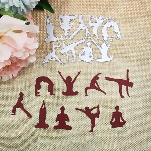 Yoga Girls Metal Cutting Dies Stencil DIY Scrapbooking Album Stamp Card Diary Decorations