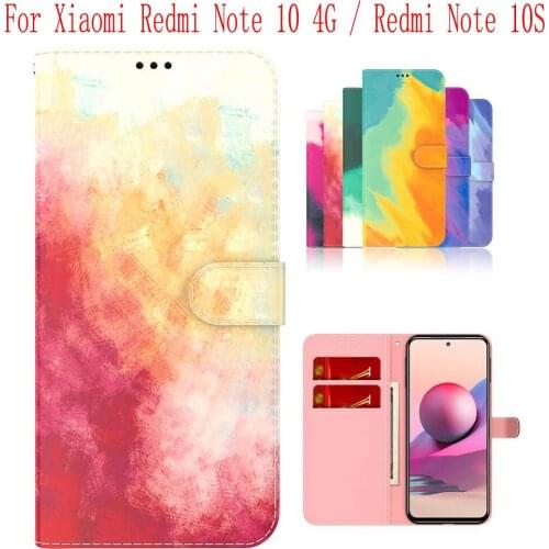 Sunjolly Case for Xiaomi Redmi Note 10 4G Redmi Note 10S Wallet Stand Flip PU Phone Case Cover coque capa Case Cover