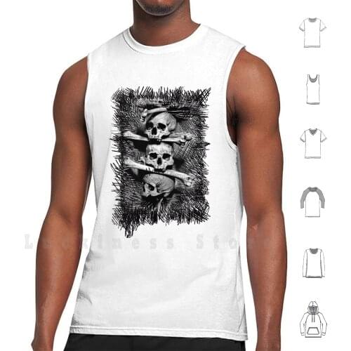 Skull , Metal , Rock , Dark Tank Tops Vest Sleeveless Skull Metal Rock Dark