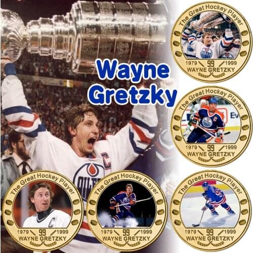 The Great One Canadian Ice Hockey Player Gold Plated Commemorative Coins Collectible Sports Challenge Coin Souvenir Gift for Him
