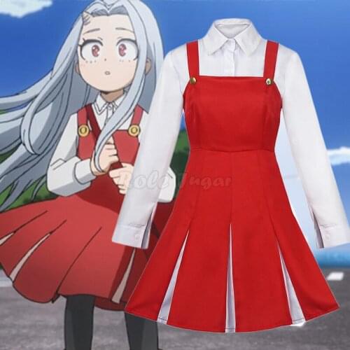 Japan Anime My Hero Academia Season4 Eri Cosplay Costume Halloween Party Women Dress + Shirt + Socks Uniform Full Sets C98M110