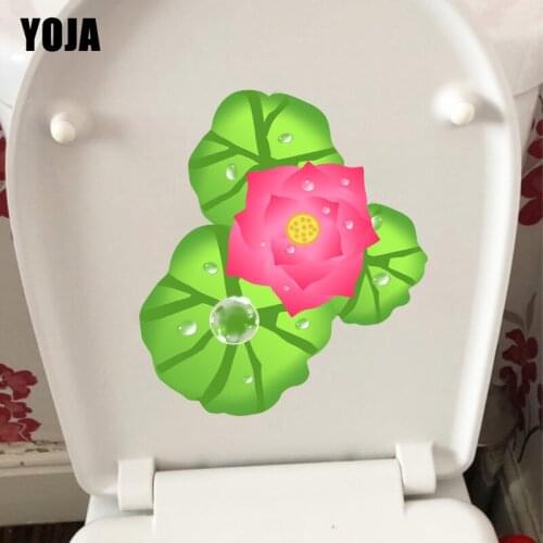 YOJA 19*21.3CM Cartoon Waterdrop Lotus Childern Room Decor Wall Decal Bathroom Toilet Sticker T1-0497