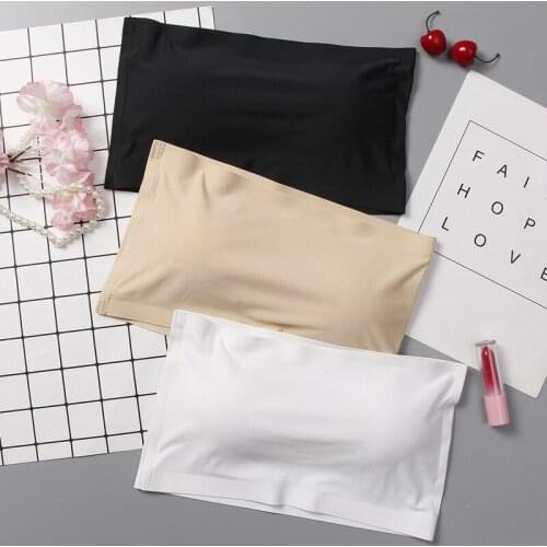 Seamless One-piece Tube Tops Women Removable Pads Intimates Basic Black White Yellow Womens Strapless Bra Bandeau Tube Top