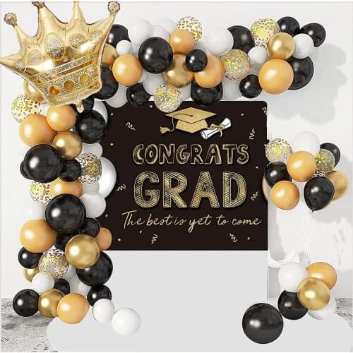 Gold Black Balloon Garland Crown Arch Kit Pearlescent Confetti Latex Balloon Birthday Wedding Party Decorations Baby Shower