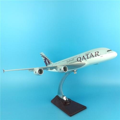1:200 Scale Airbus A380 QATAR aircraft Model 37CM plane alloy airplane W base collectible display Plastic toy collection Gift
