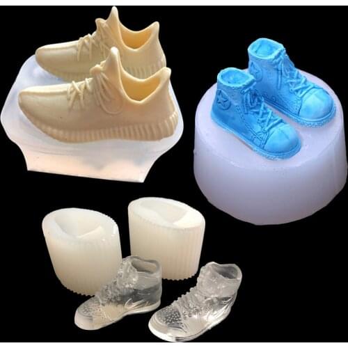 1Pair Mini 3D Sneaker Shoes Epoxy Resin UV Glue Crafts Silicone Mold Creative DIY Art Pendant Brooch Jewelry Tool Handcraft