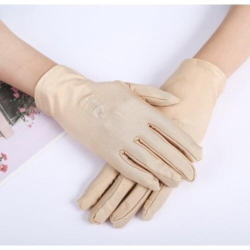 2pairs/lot 15*8cm Summer Thin Women Gloves Sun Protect Solid Female Party Glove Elastic Social Drive Girls Glove 2021