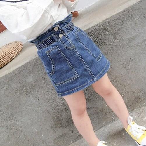 2019 New Arrival Kids Girls Skirts Fashion Denim Skirt For Spring Style Girls Jeans Skirts Children Casual Outfit For 2-8T