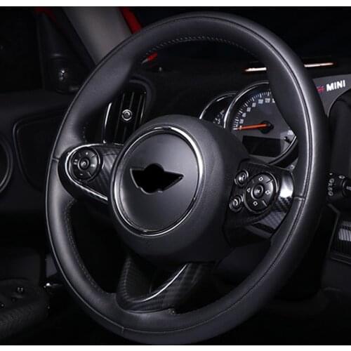 3pcs Car Steering Wheel Decorative Shell Carbon Fiber Sticker Cover For Mini Cooper F54 F55 F56 F60 New Countryman Car Styling