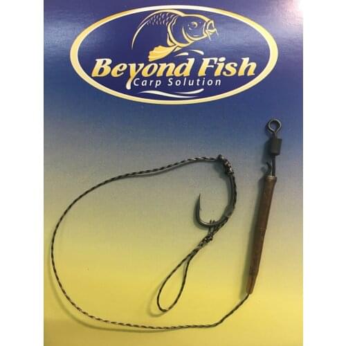 5 x Carp Fishing Combi Rigs -Curve Shank Barbed Hooks-Teflon (PTFE) Coated - Soft HookLink 25LB-Carp Rigs for Fishings