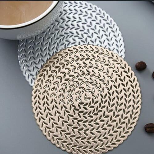 8pcs PVC Hollow Oil Water Resistant Non-slip Kitchen Placemat Coaster Insulation Pad Dish Coffee Cup Table Mat Home Decor 51053