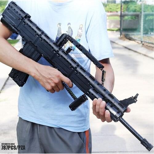 Automatic Rifle Assembly Building Blocks Gun Model Bricks Kids Toys Boys Gifts Parent-Child Interaction Game Simulated Shooting