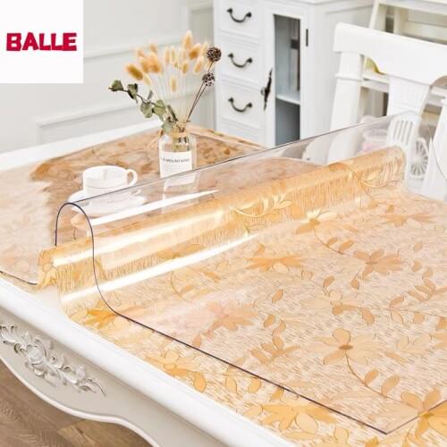BALLE PVC Clear Table Cover Transparent Table Cloth Protector Plastic Tablecloth Mat Pad Soft Glass for Desk Table Dining