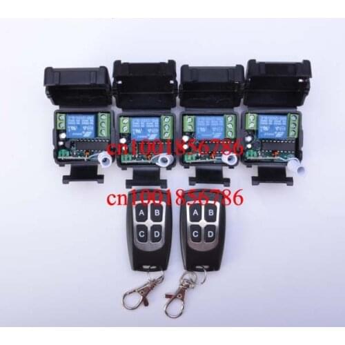 Free shipping 12V 1ch wireless remote control switch system 2 transmitter & 4 receiver(switch) relay smart house z-wave