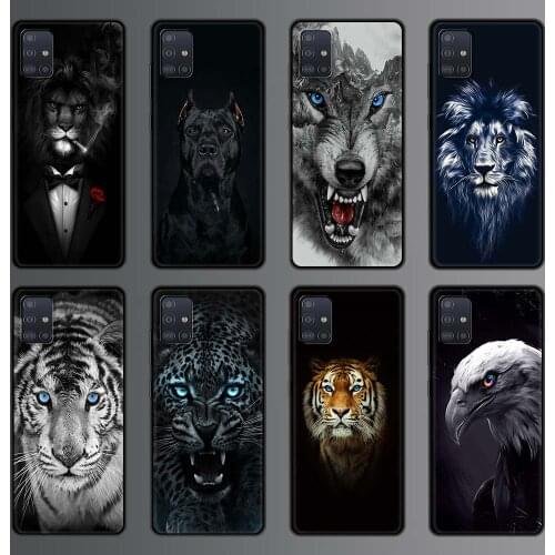 Lion Tiger Wolf Dog Cat wild Animals Phone Case for Samsung Galaxy A51 A71 A21S A12 A11 A31 A52 A41 A32 5G Silicon Back Cover