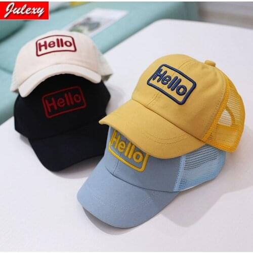 Childrens Hats Summer Baseball Caps Korean Version Of Cute Baby Letters For Boys And Girls Summer Sunshade Net Cap Caps Tide