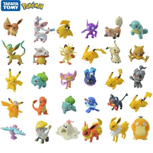 TAKARA TOMY Pokemon Action Figure Pikachu Eevee Pet Figures Dolls Model Anime Collection Kids Christmas Birthday Toys Gifts