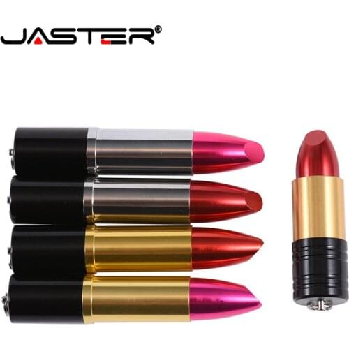 JASTER Shantou Metalen 5 Soorten Lipstick Pen Drive Usb Flash Drive 4 Gb 16 Gb 32 Gb 64 Gb Pendrive usb 2.0 Disk Flash Stok