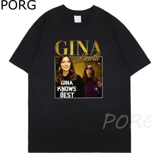 Gina Linetti Hot Sale T-shirt Men Cool Streetwear Tshirt Male Harajuku Ullzang Graphic Oversized Tshirt 90s Hip Hop Unisex Tops