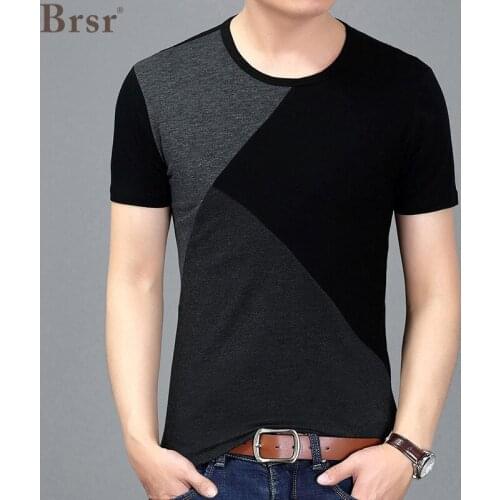 Summer New Tops Mens Fashion T Shirt Cool Short Sleeve Personality Splicing Mens Leisure Cultivation T Tshirt Oversized T-shirt