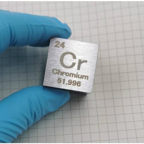 Chromium Metal 1 Inch 25.4mm Density Cube 99.7% Pure for Element Collection