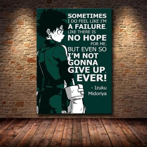 Izuku Midoriya Anime Quote Cartoon TV Series Character HD Printing Canvas Painting Living Room Decoration Painting