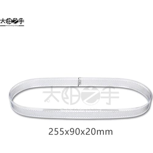 255x90x20mm Oval Perforated Tart Ring 304 Stainless Steel Tart Ring Tartlet Mold Make Oval Fruit Pie Egg Tart